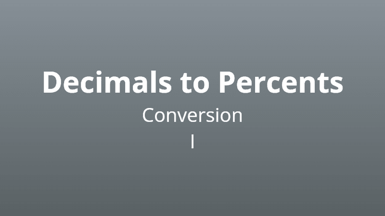 Decimals to Percents Conversion I - Math Quiz