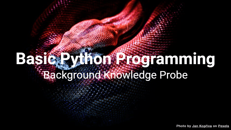 Basic Python Programming Quiz - Background Knowledge Probe