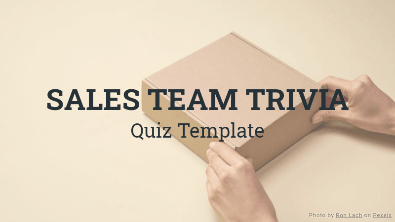 Sales Team Trivia Template