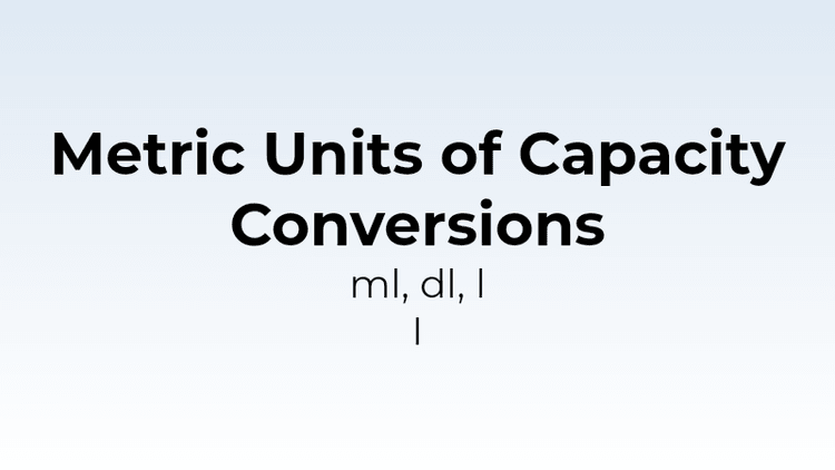 Metric Units of Capacity Conversion - l, dl, ml I - Math Quiz