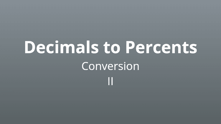 Decimals to Percents Conversion 2