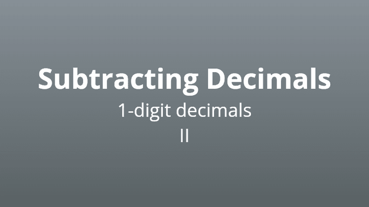 Subtracting 1-digit decimals version 2