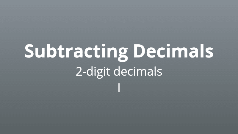 Subtracting 2-digit decimals I - Math Quiz