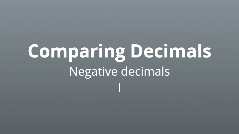 Comparing Negative Decimals I - Math Quiz