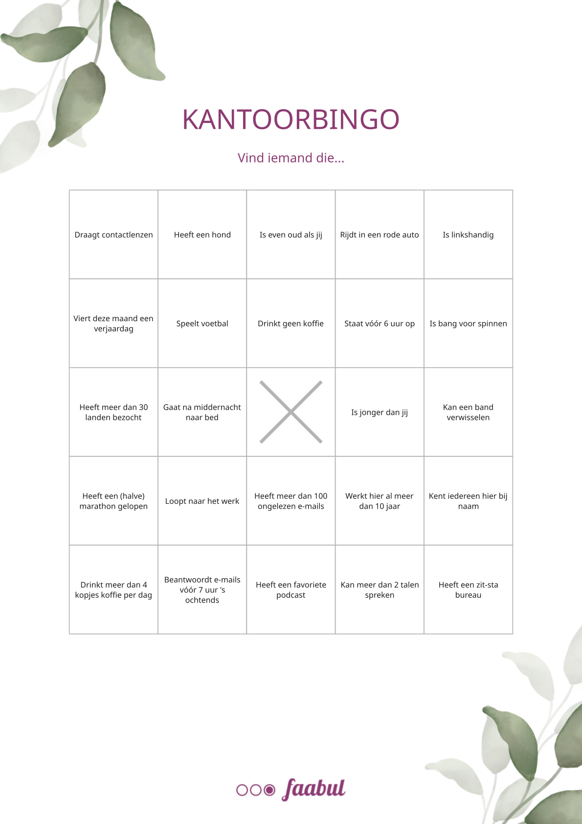 Kantoorbingo