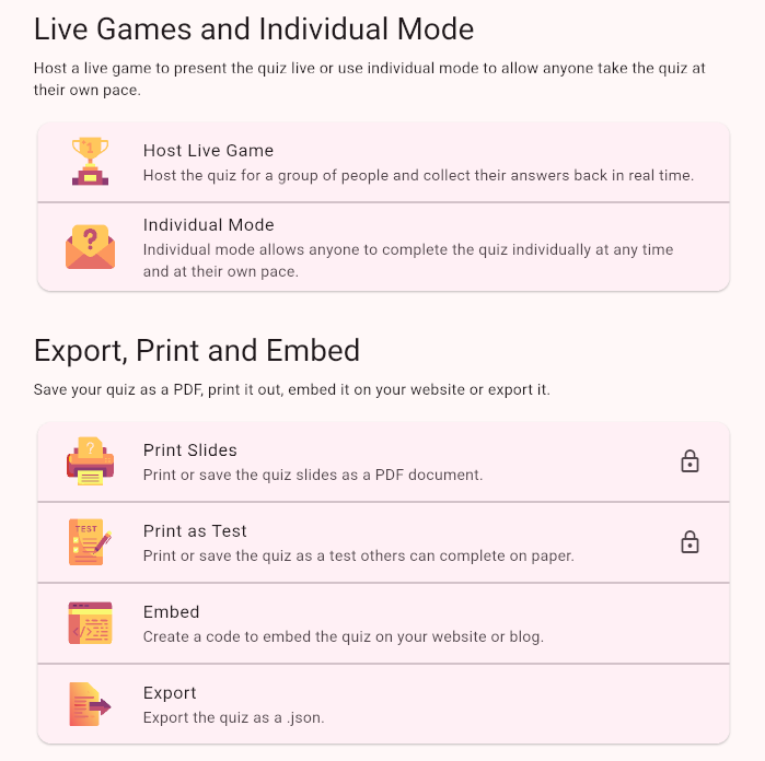 Host and share menu