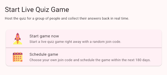 Create game options